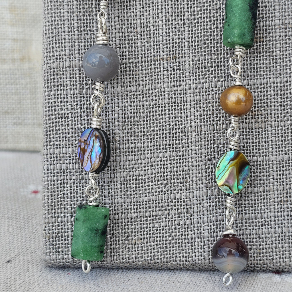 Earth Drops | Sterling Silver & Gemstone Dangle Earrings