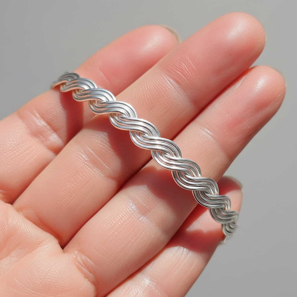 Goddess Braid Sterling Silver Bracelet