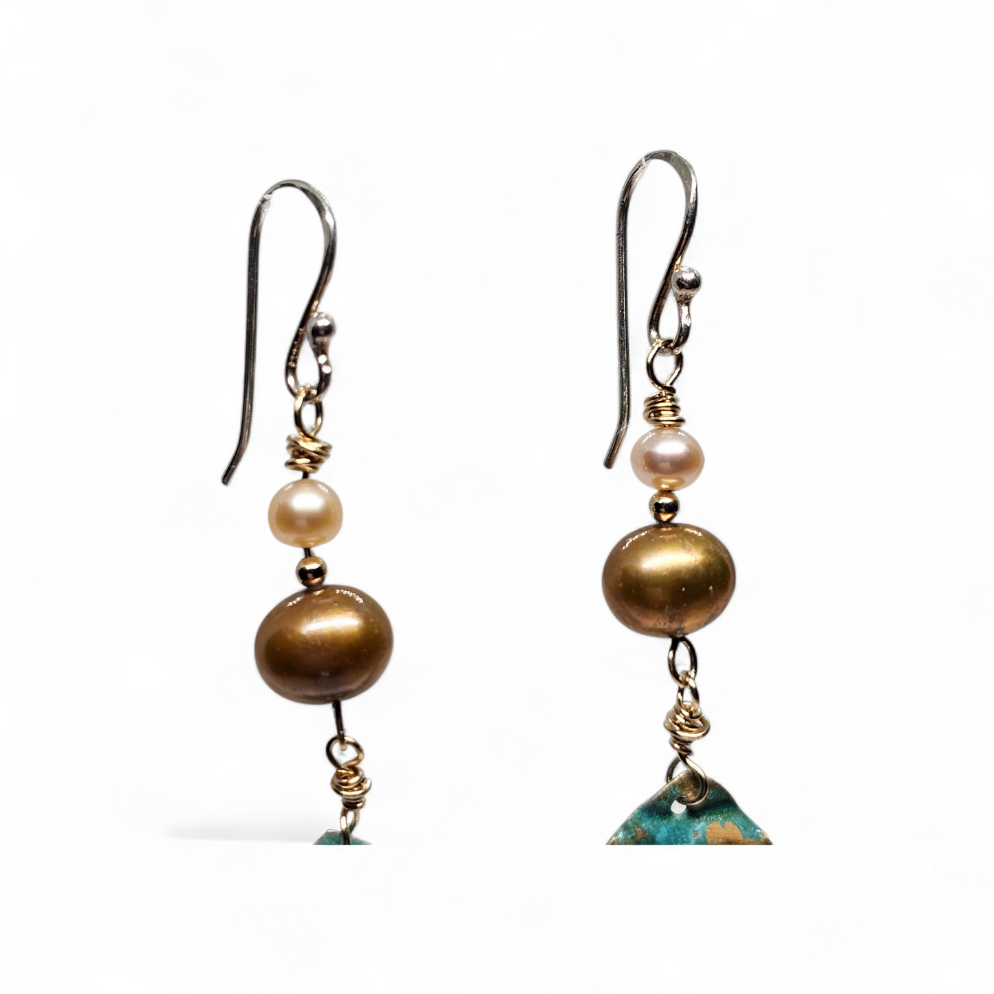 Ocean Treasure Patina Pearl Drop Earring