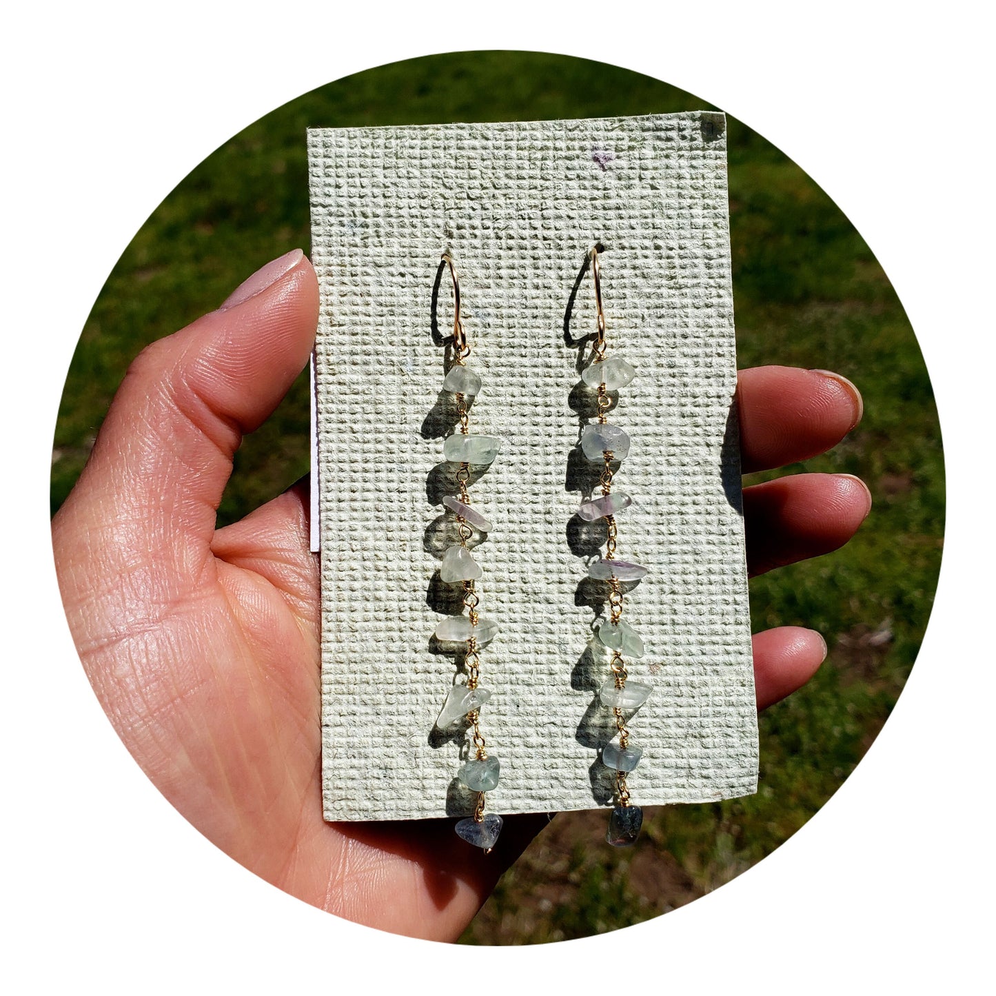 Aligned| Linear Flourite Earring