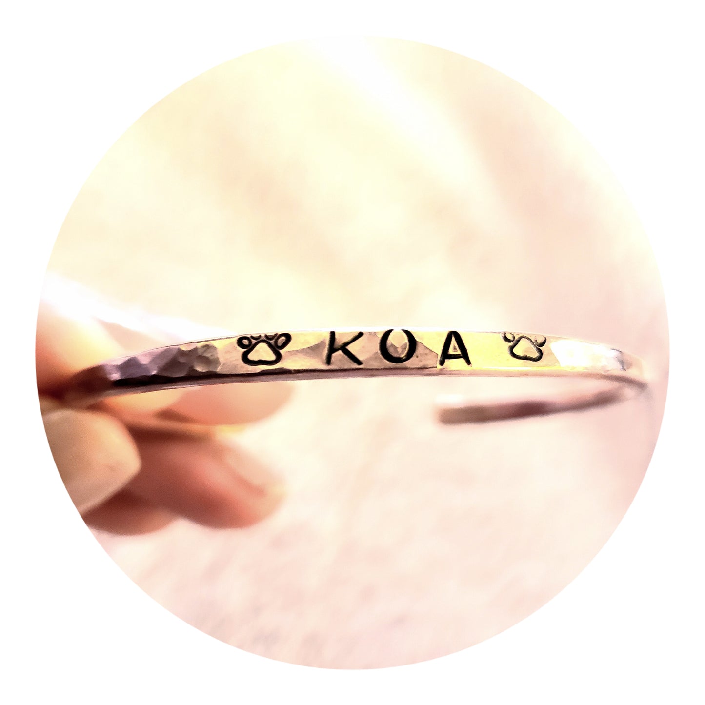 Hammered Name Cuff Bracelet