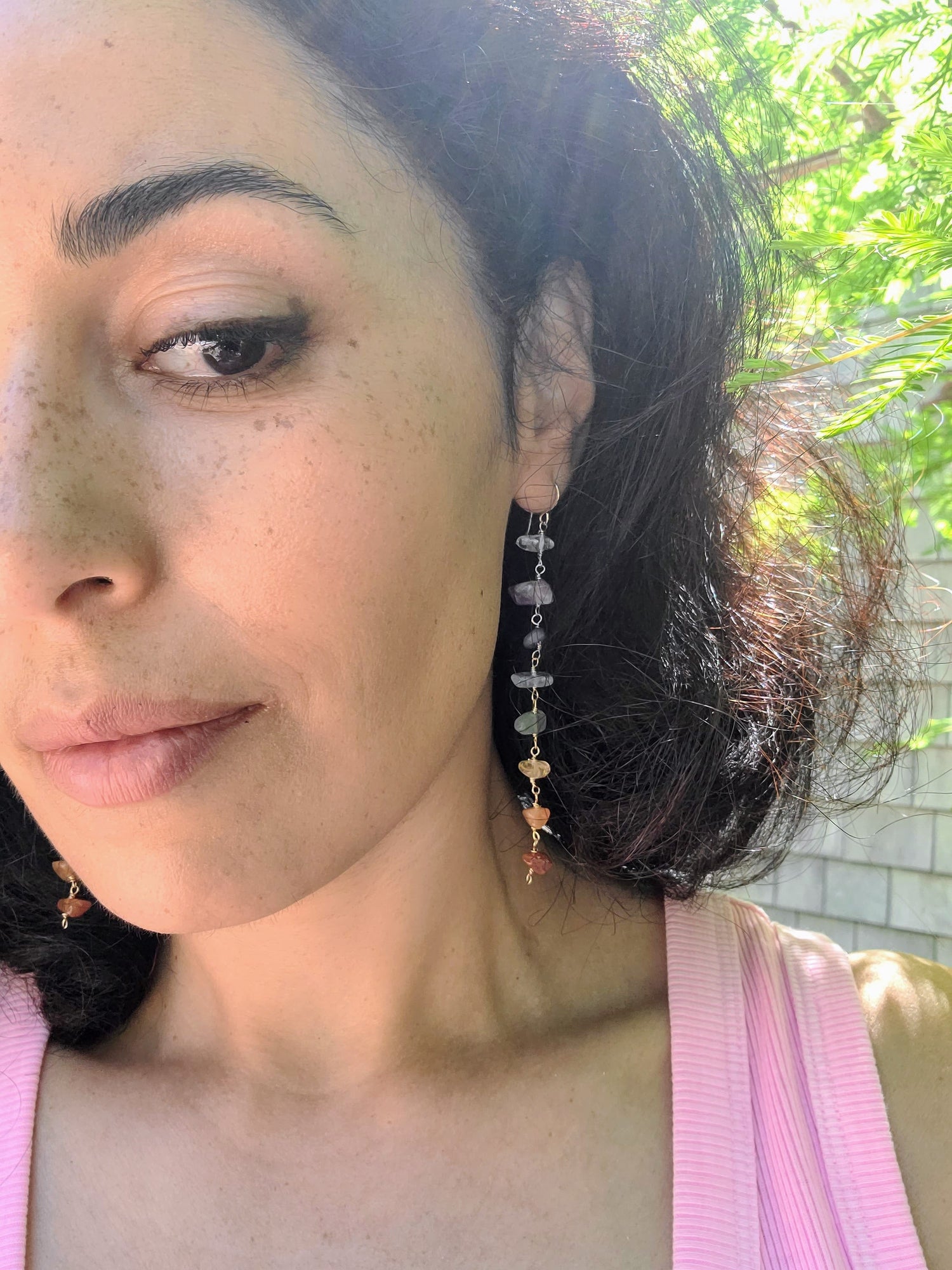 Aligned | Linear Gem Earrings