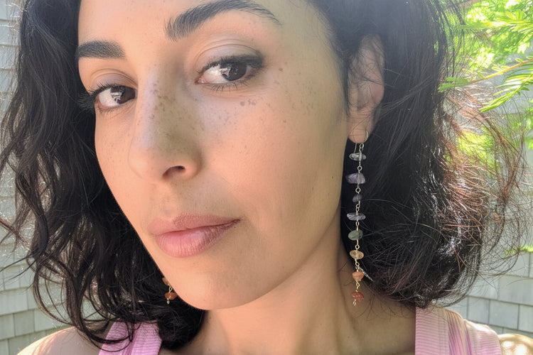 Aligned | Linear Gemstone Earrings
