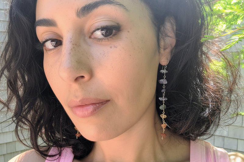 Aligned | Linear Gemstone Earrings