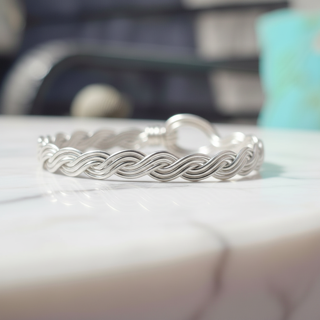 Goddess Braid Sterling Silver Bracelet