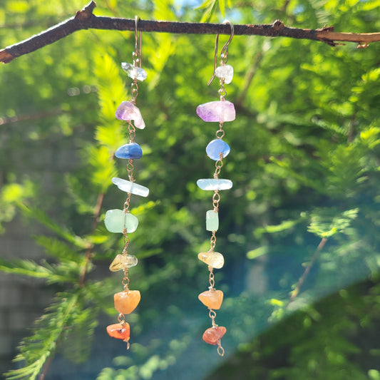 Aligned Chakra Prism Earrings