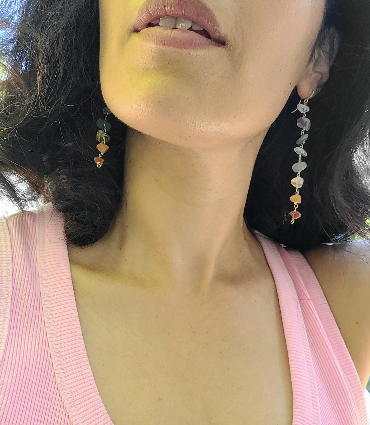 Aligned Chakra Prism Earrings