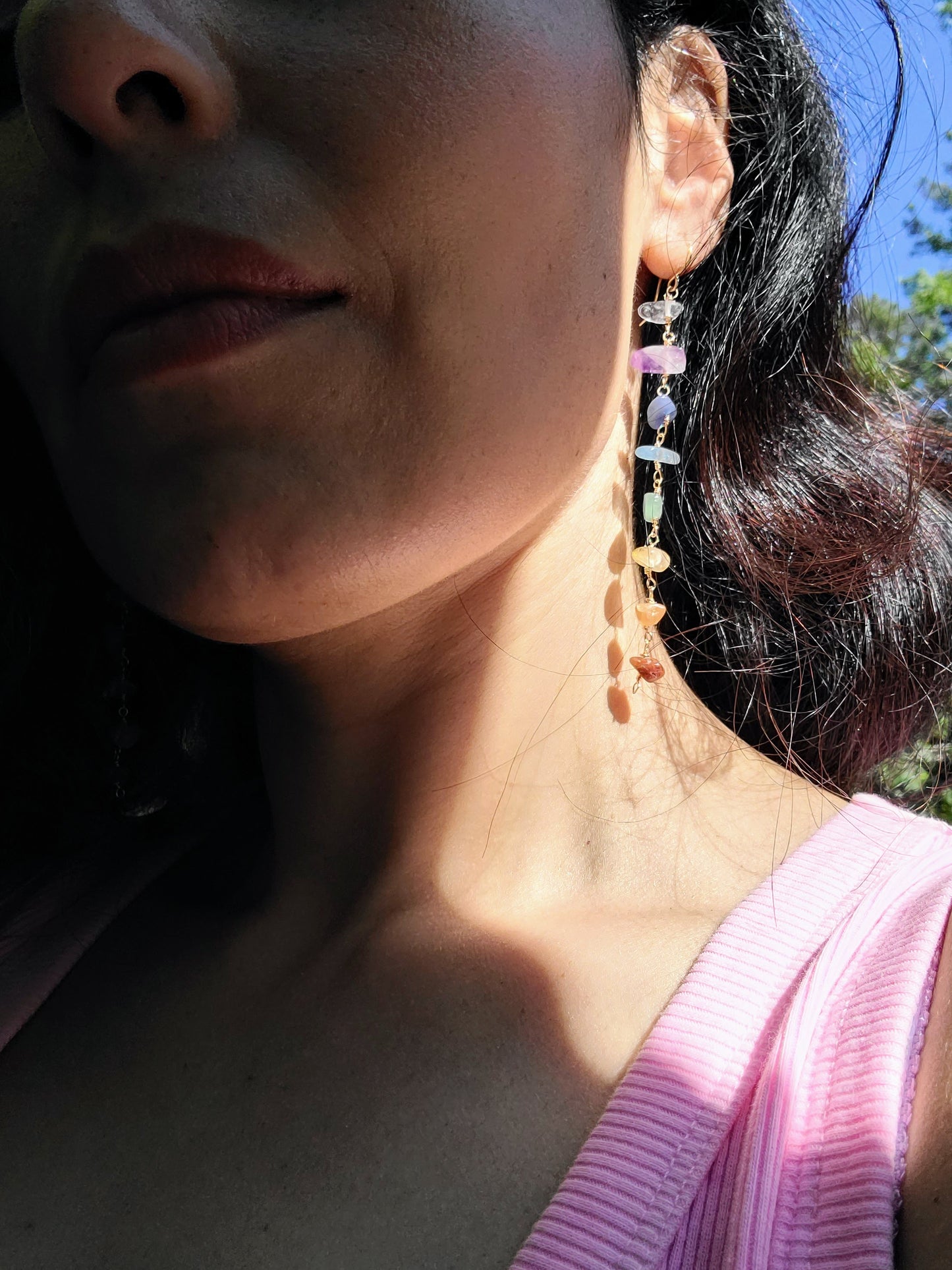 Aligned Chakra Prism Earrings