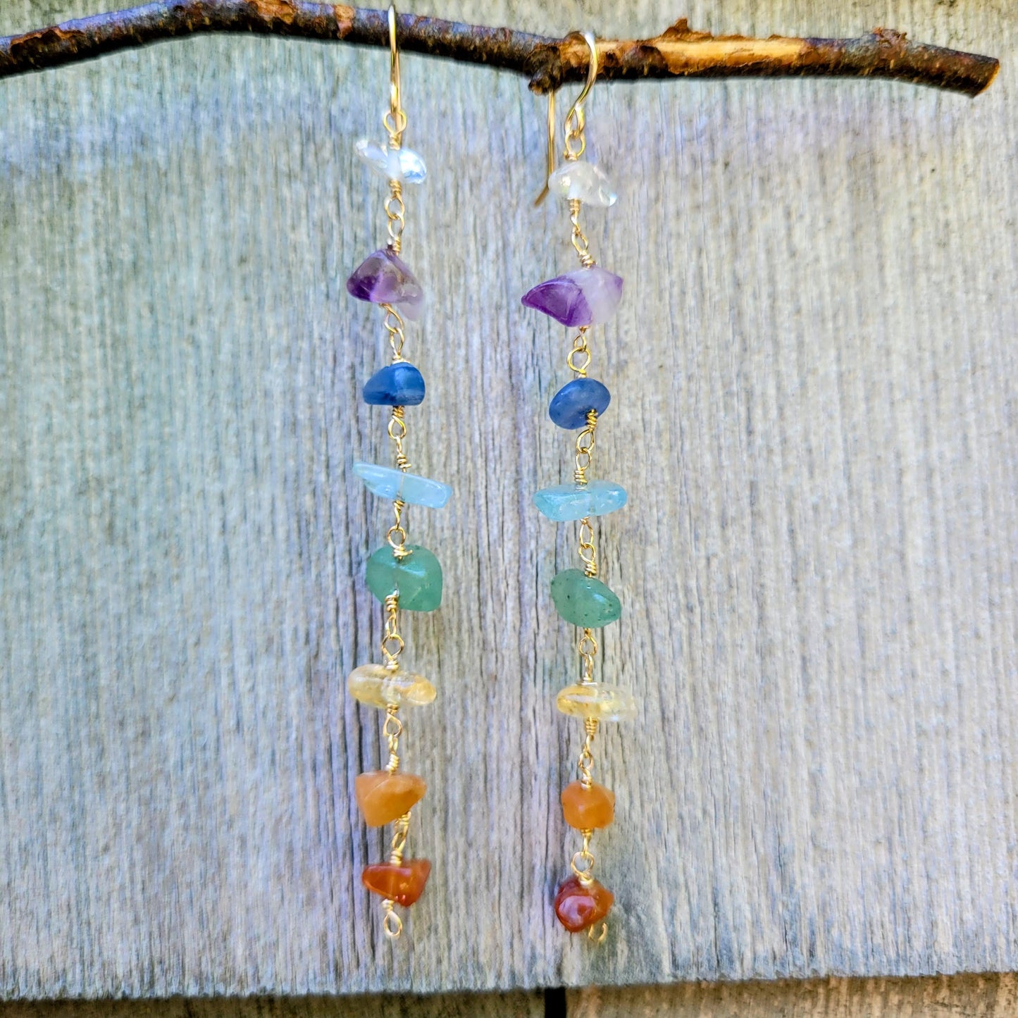 Aligned Chakra Prism Earrings