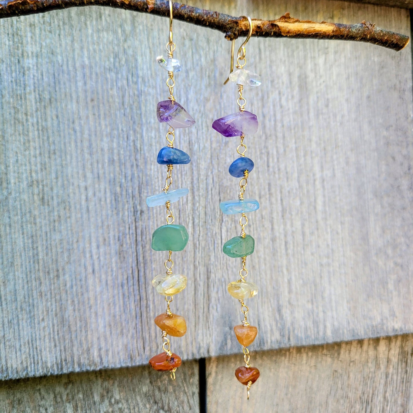 Aligned Chakra Prism Earrings