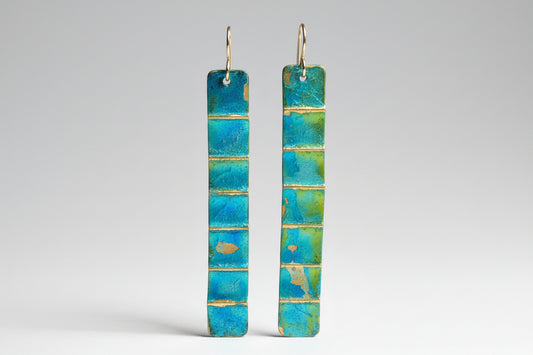 Ocean Treasure Patina Earrings | Brass
