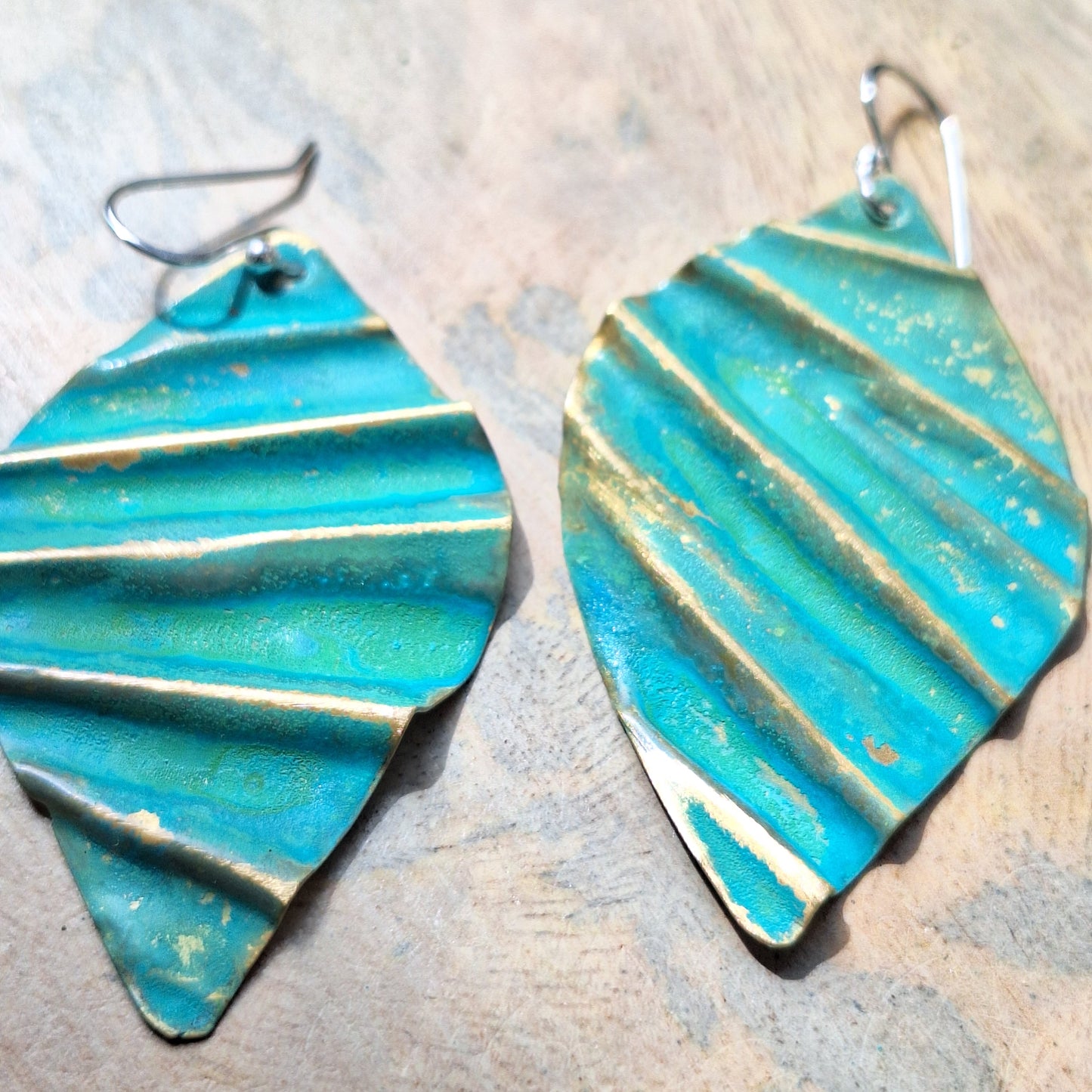 Ocean Treasure Green Patina Earring | Brass