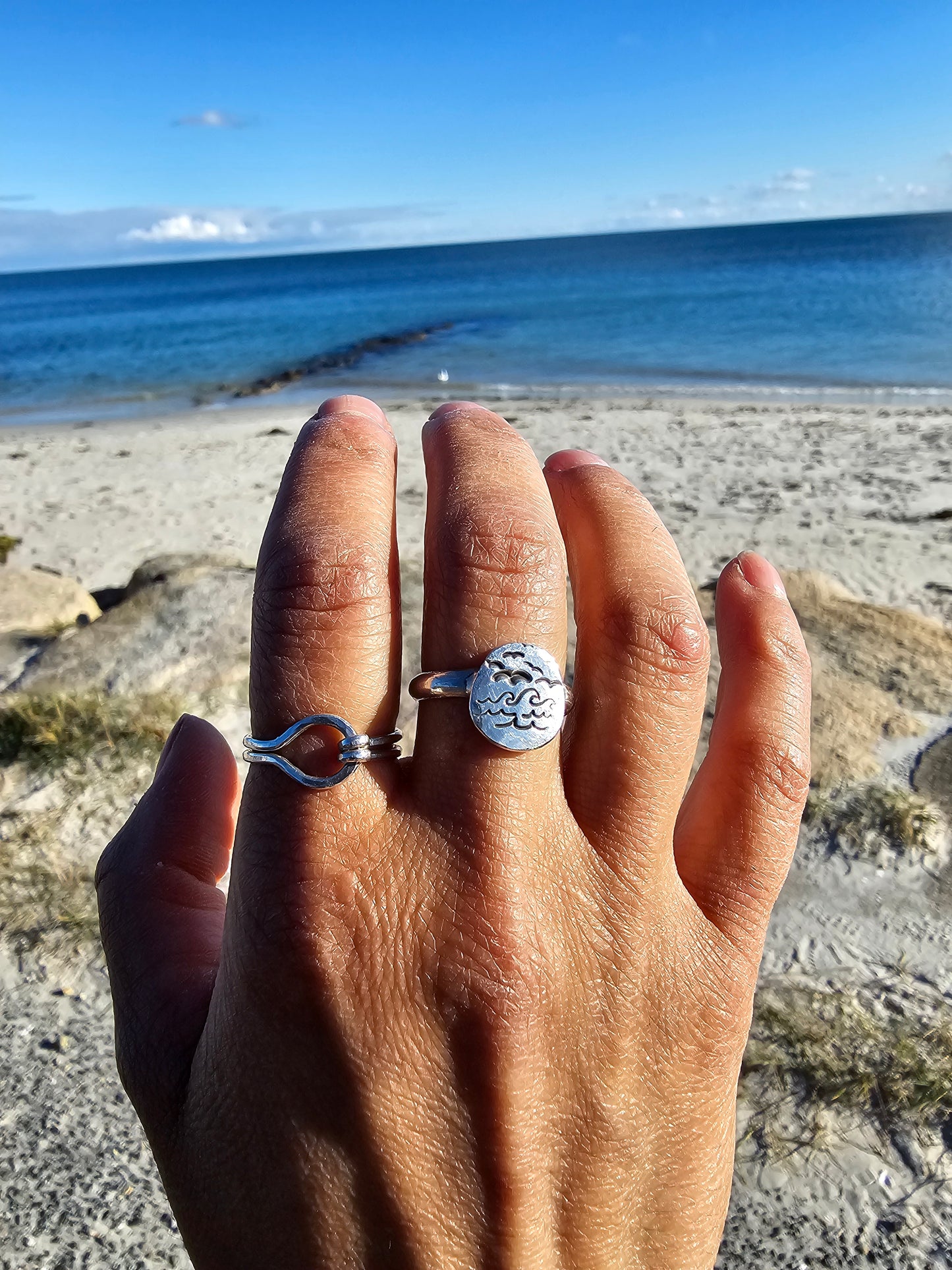 Seashore Signet Sterling Silver Ring