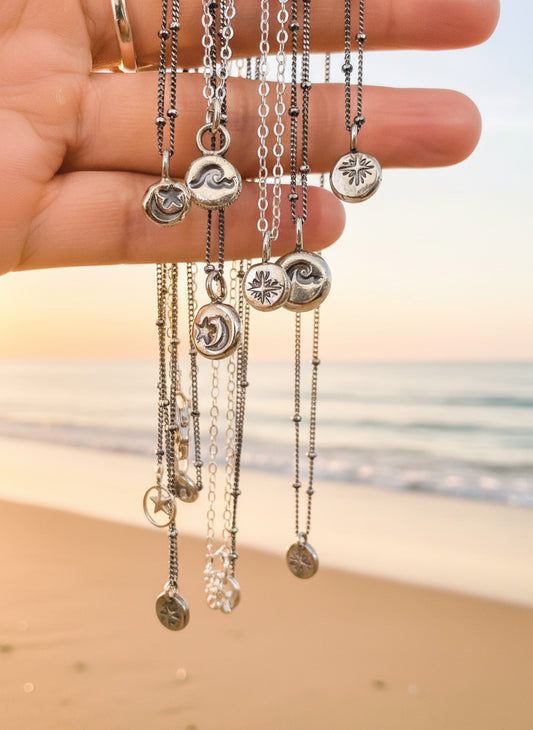 Sterling Silver Pebble Pendant Necklace