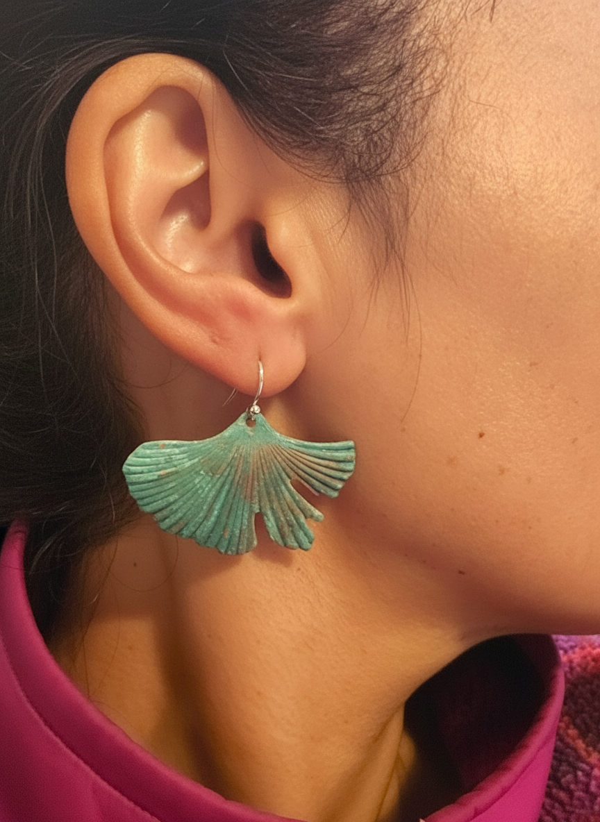 Ocean Treasure Green Patina Earring | Brass