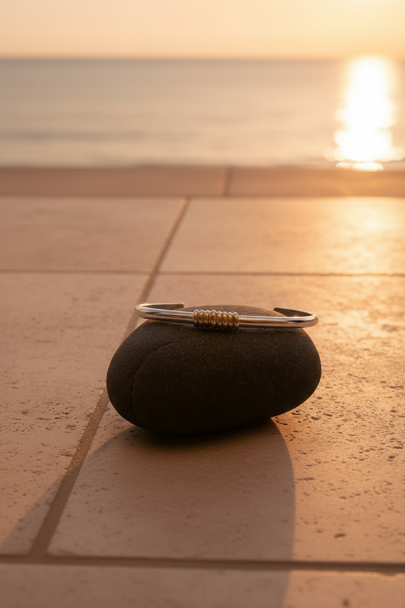 Meridian Sterling Silver Mens Bracelet | 14K Gold-fill