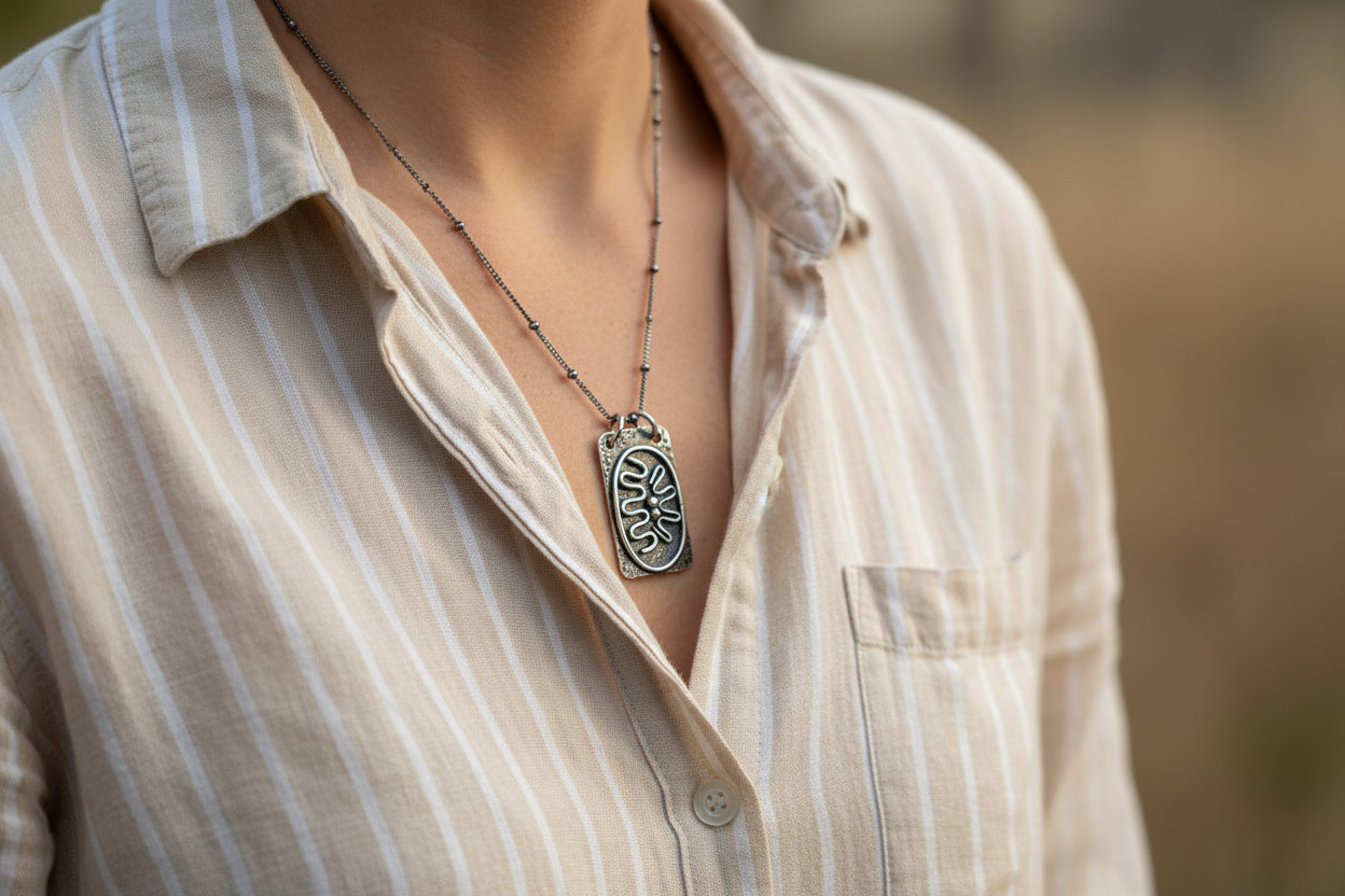 On a Cellular Level Sterling Silver Necklace