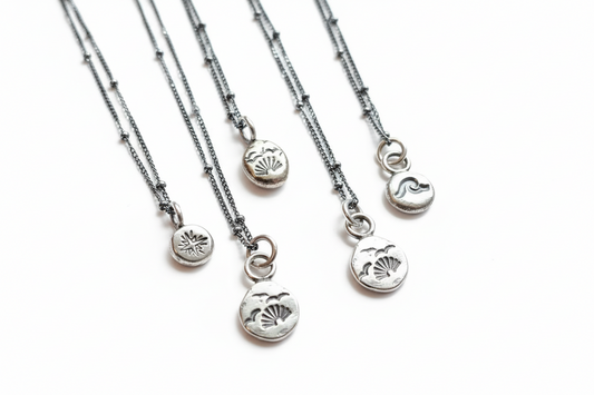 Salty Silver Pebble Pendant Necklace