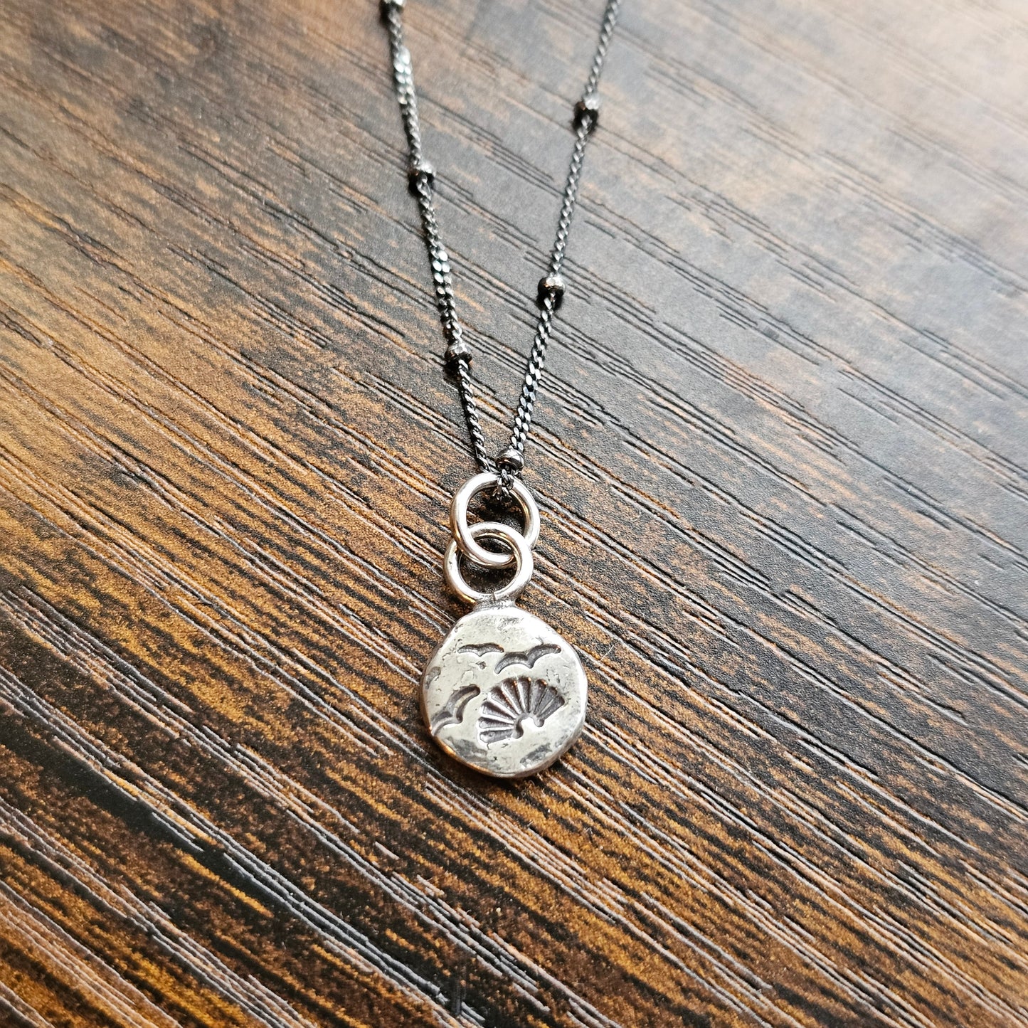 Salty Silver Pebble Pendant Necklace