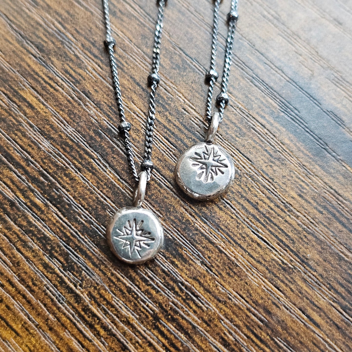 Salty Silver Pebble Pendant Necklace