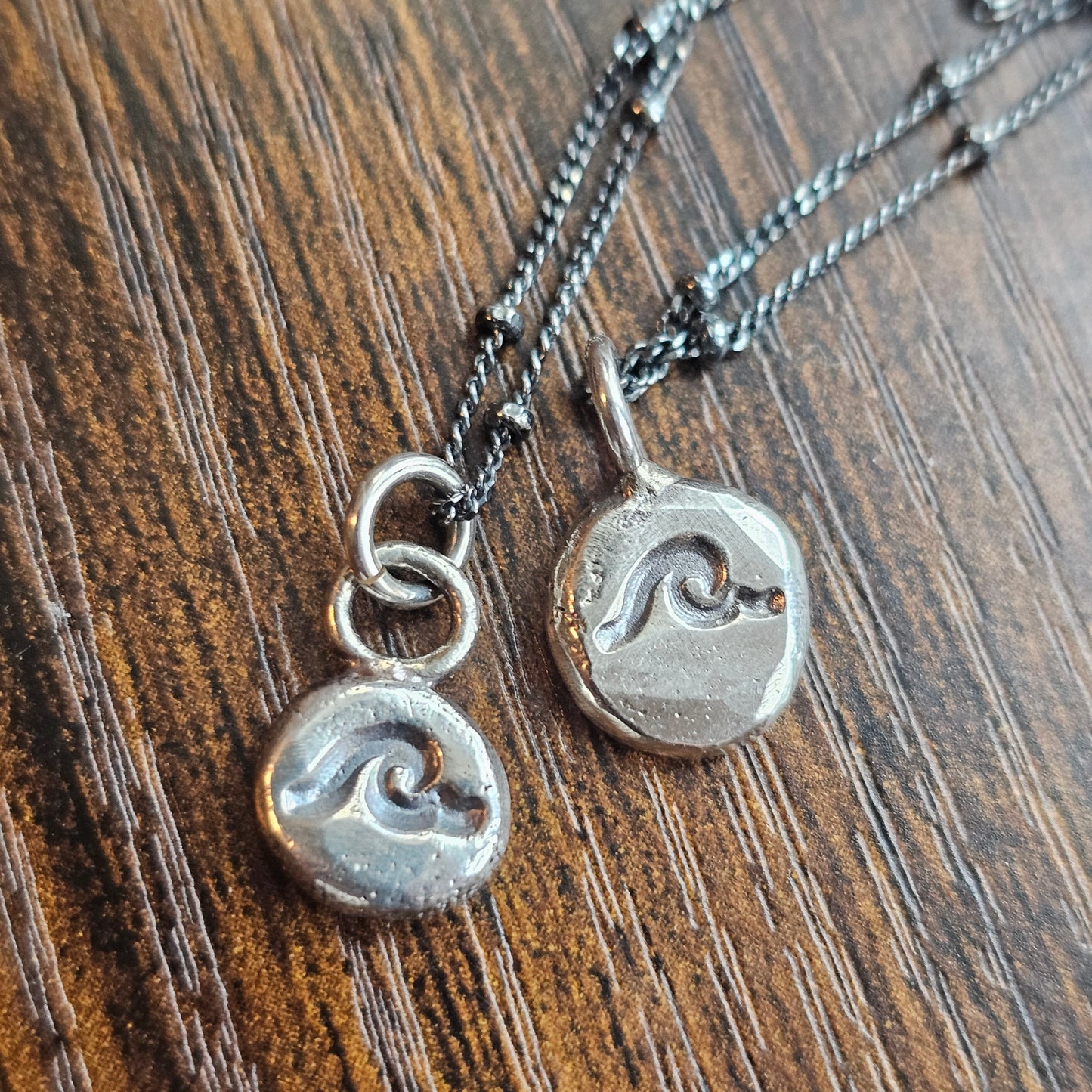 Salty Silver Pebble Pendant Necklace