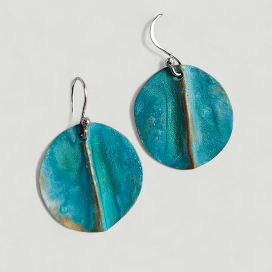 Equinox Patina Circle Earrings