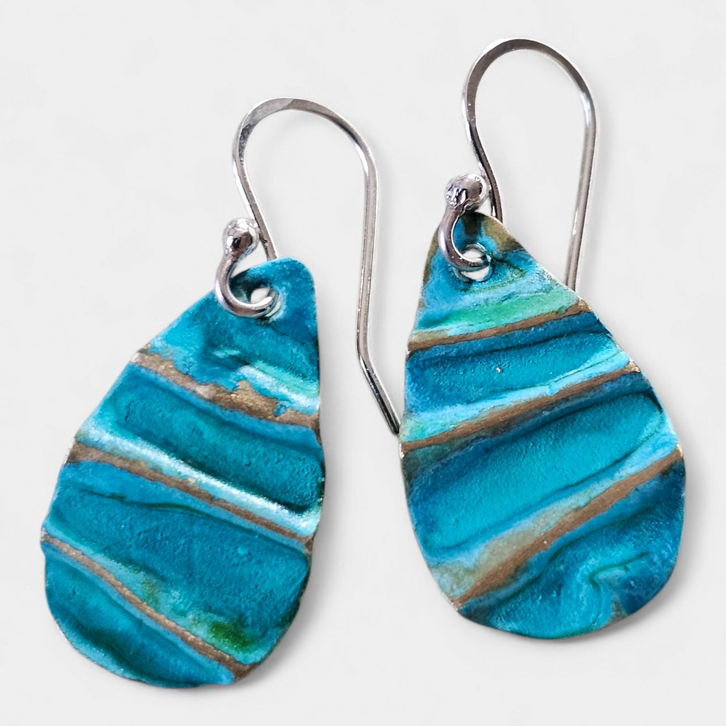 Ocean Treasure Patina Earrings | Brass