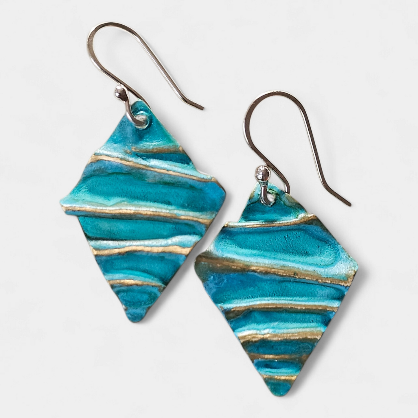 Ocean Treasure Patina Earrings | Brass