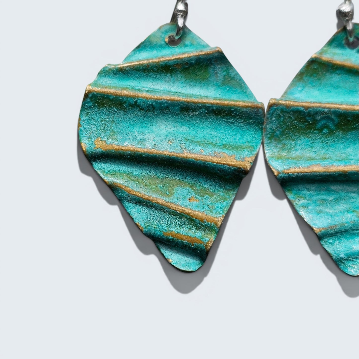 Ocean Treasure Patina Earrings | Brass