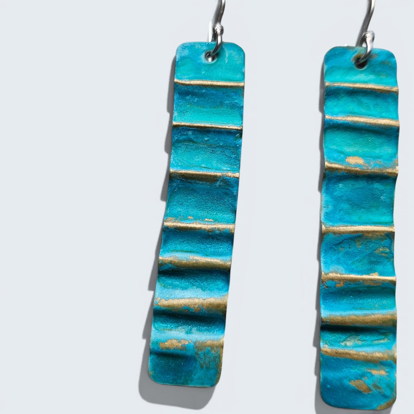 Ocean Treasure Patina Earrings | Brass