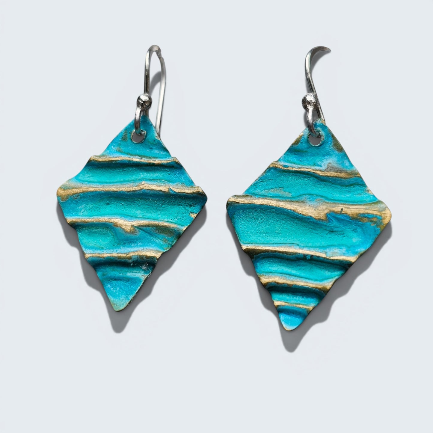 Ocean Treasure Patina Earrings | Brass