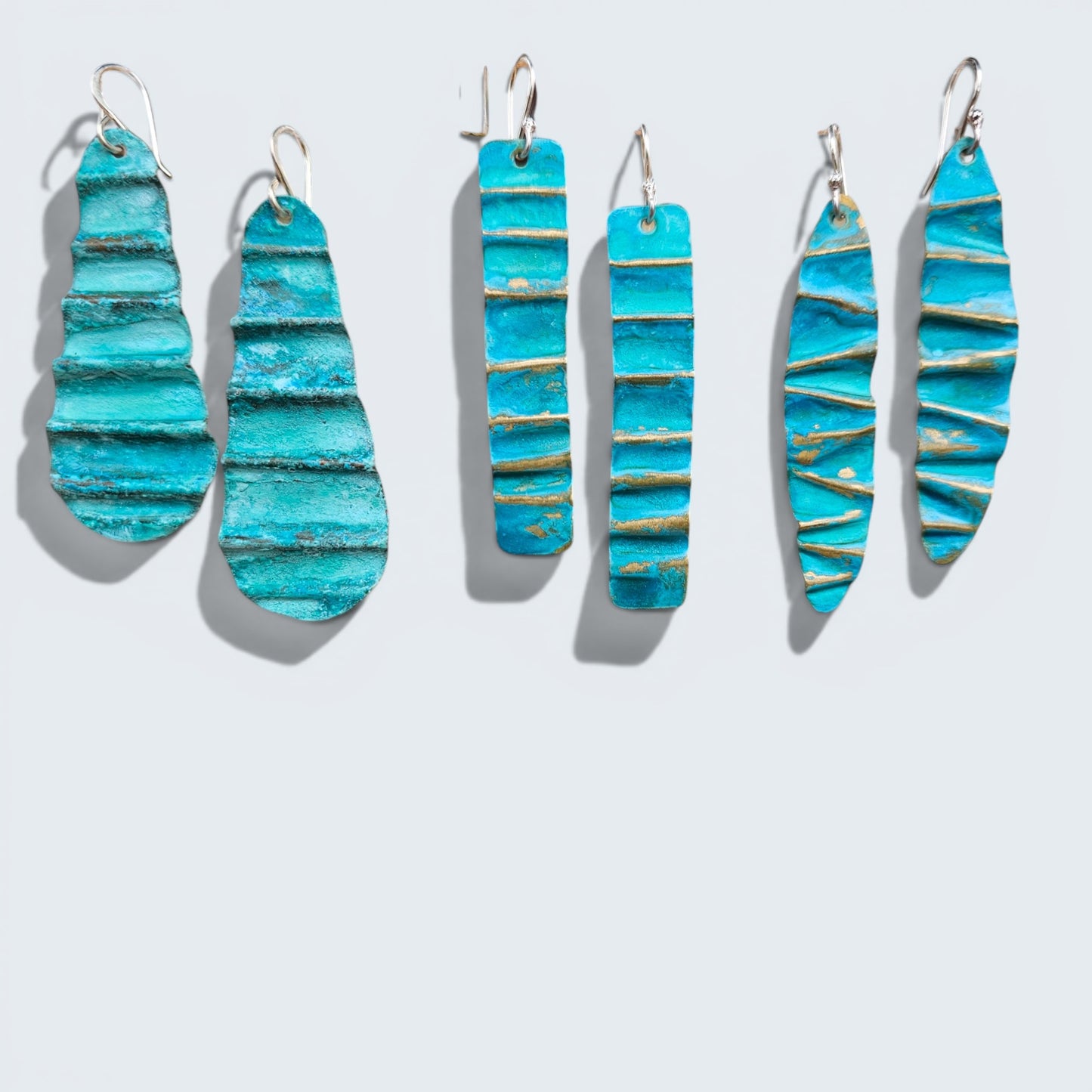Ocean Treasure Patina Earrings | Brass