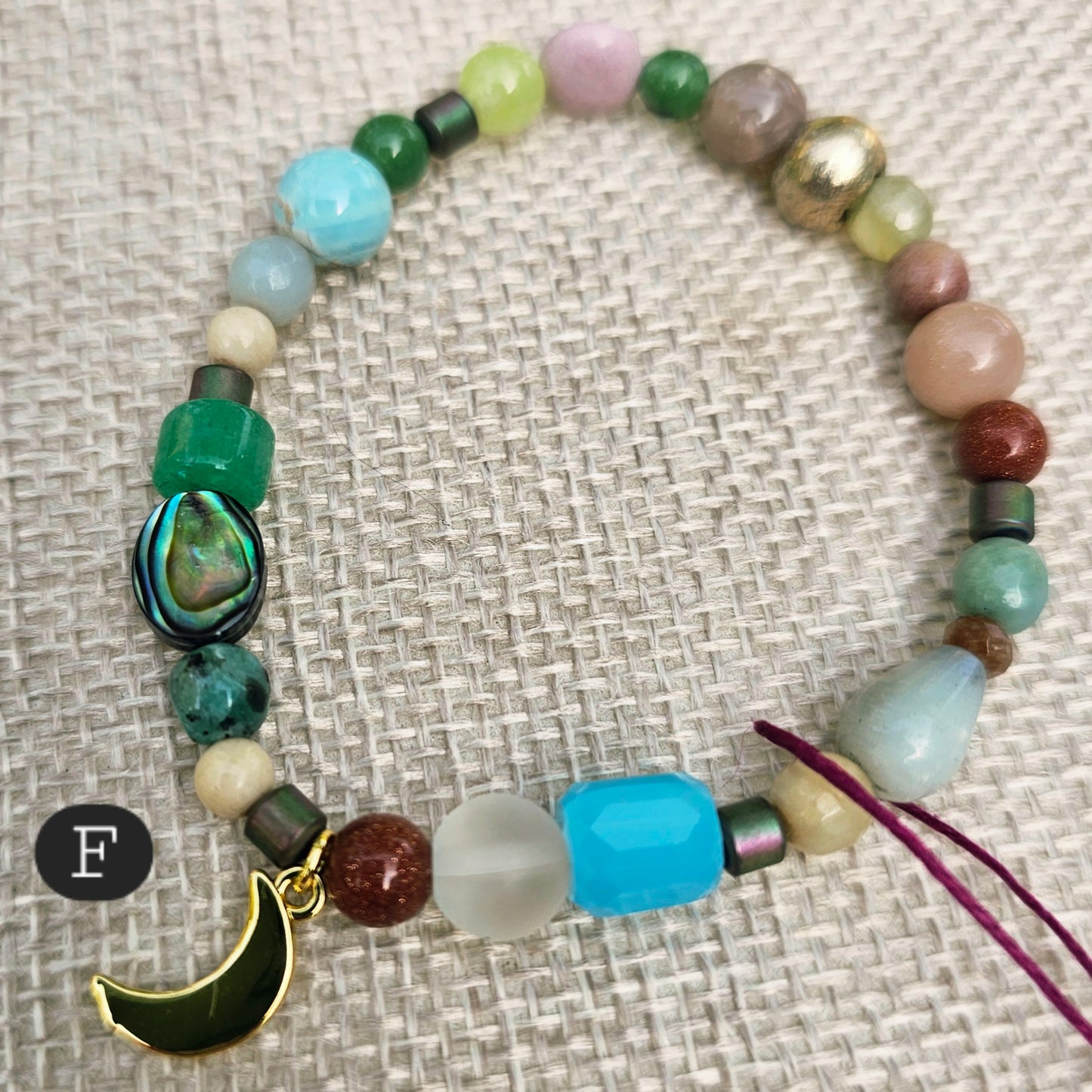 Kaleidoscope Gemstone Roll-on Charm Bracelet