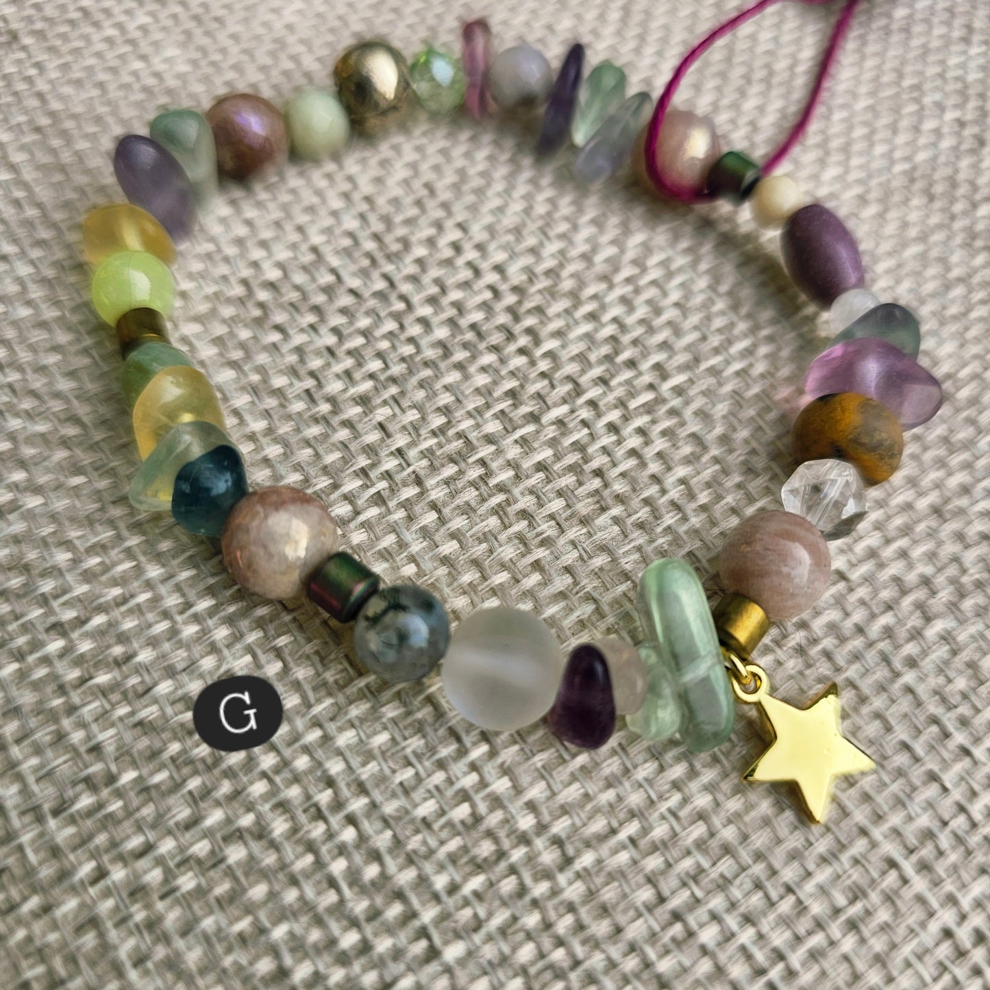 Kaleidoscope Gemstone Roll-on Charm Bracelet