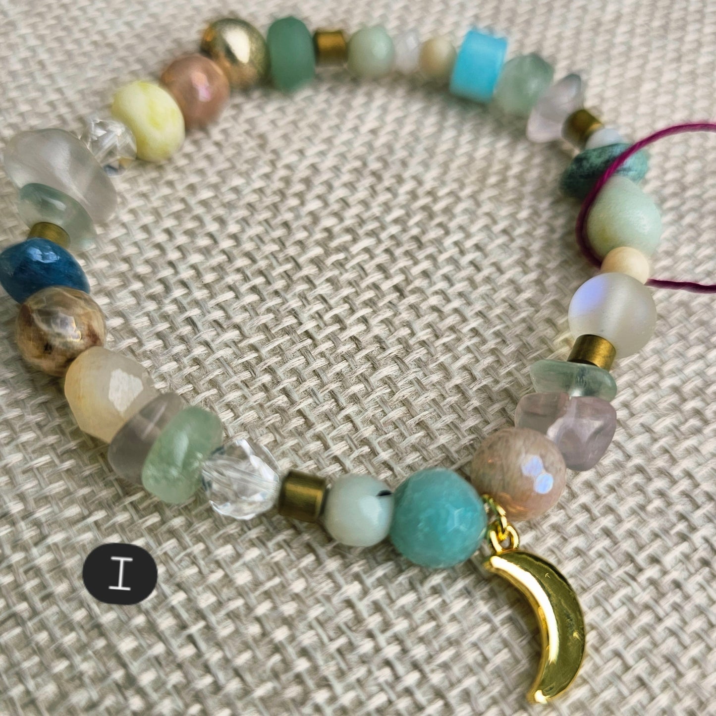 Kaleidoscope Gemstone Roll-on Charm Bracelet