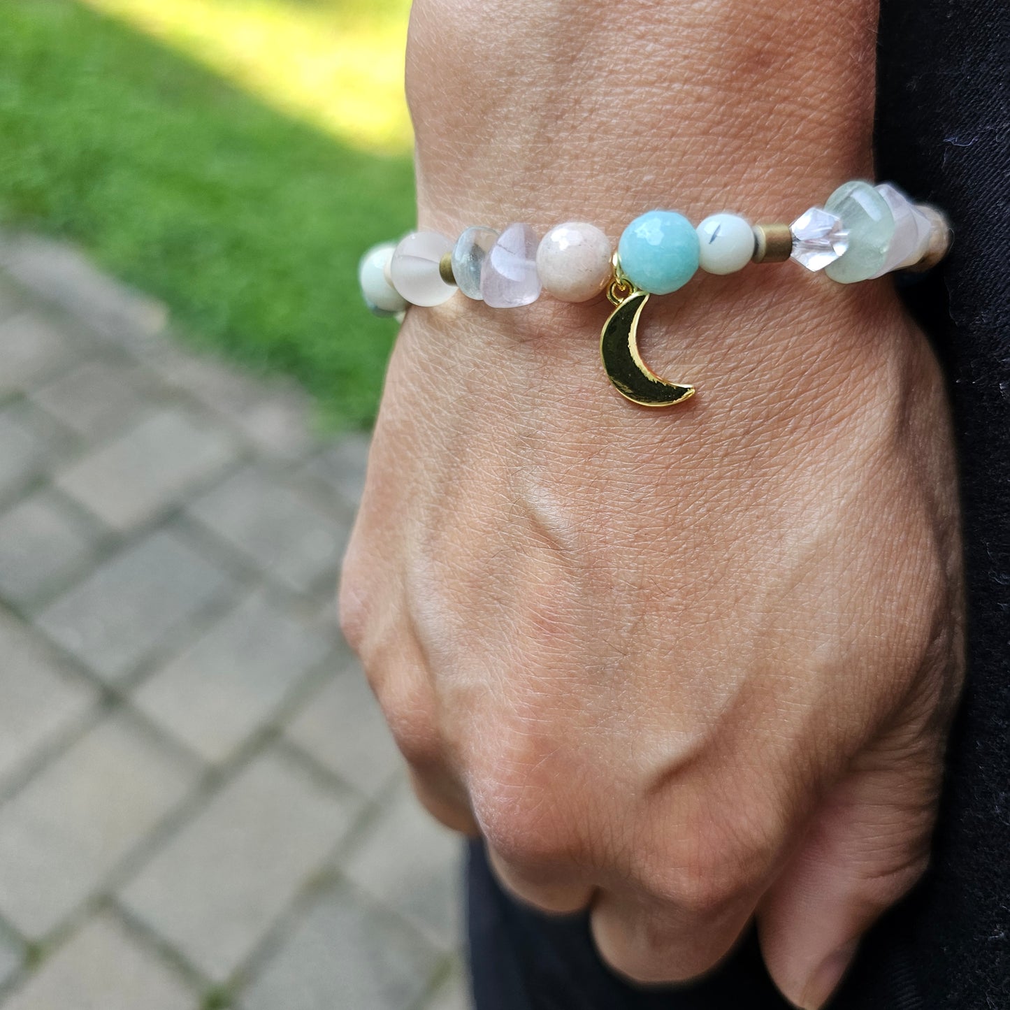 Kaleidoscope Gemstone Roll-on Charm Bracelet