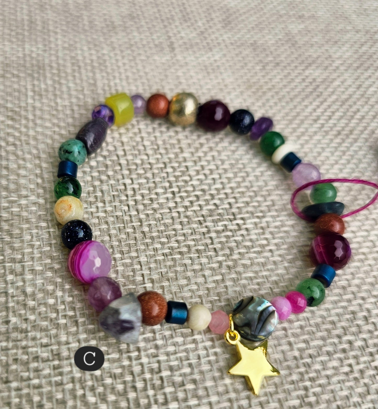 Kaleidoscope Gemstone Roll-on Charm Bracelet