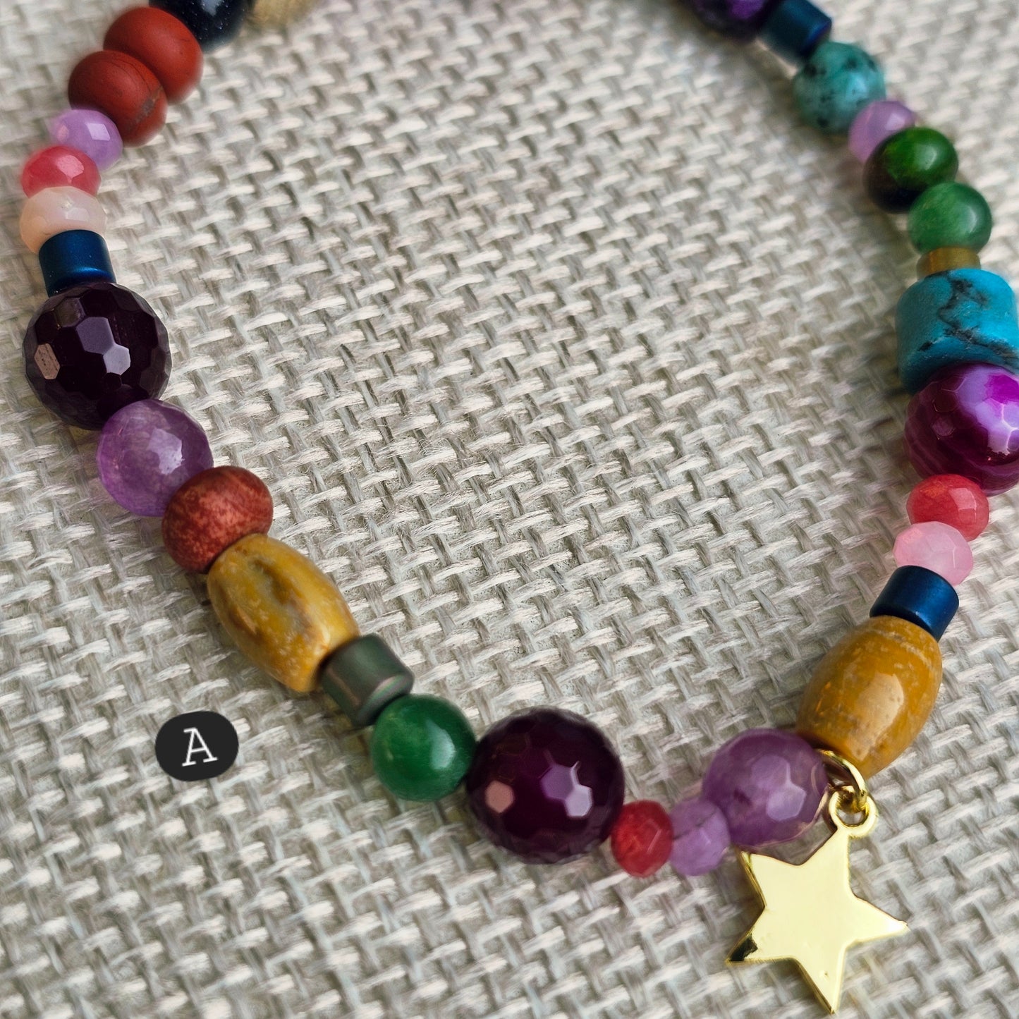 Kaleidoscope Gemstone Roll-on Charm Bracelet