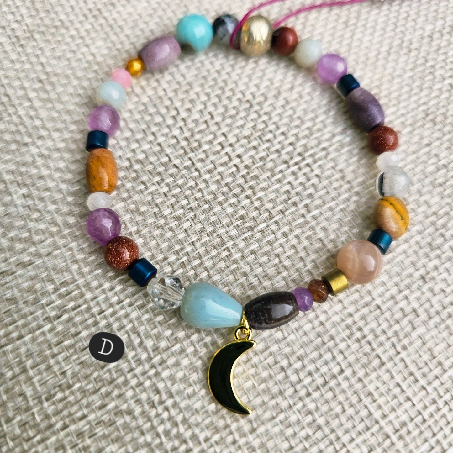 Kaleidoscope Gemstone Roll-on Charm Bracelet
