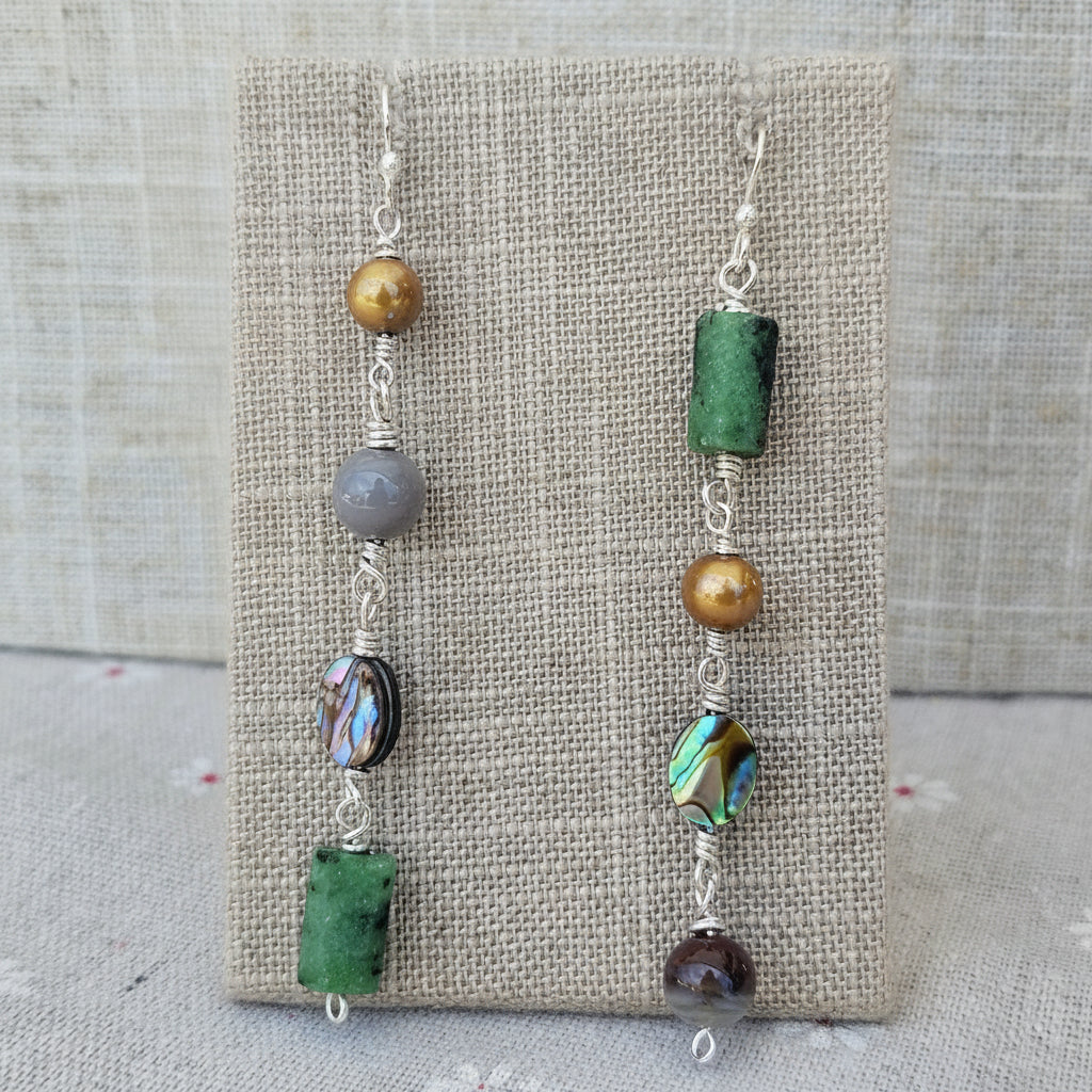 Earth Drops | Sterling Silver & Gemstone Dangle Earrings