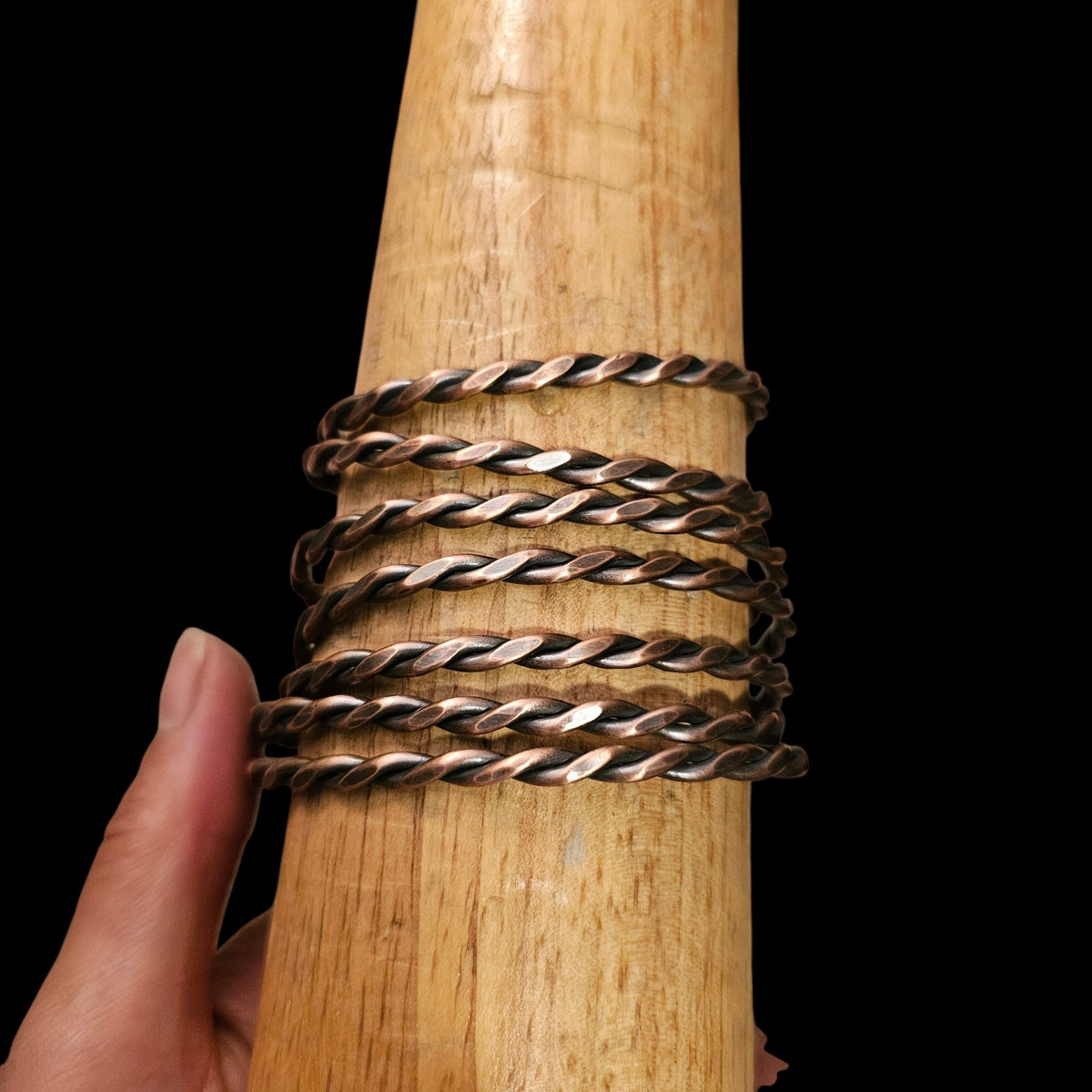 Hand Forged Twisted Rope Copper Cuff