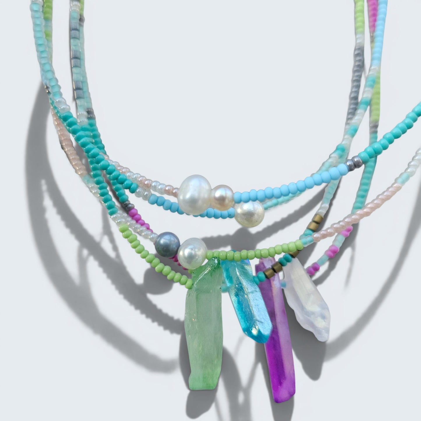 Beach Beauty Seed Bead Layering Necklace