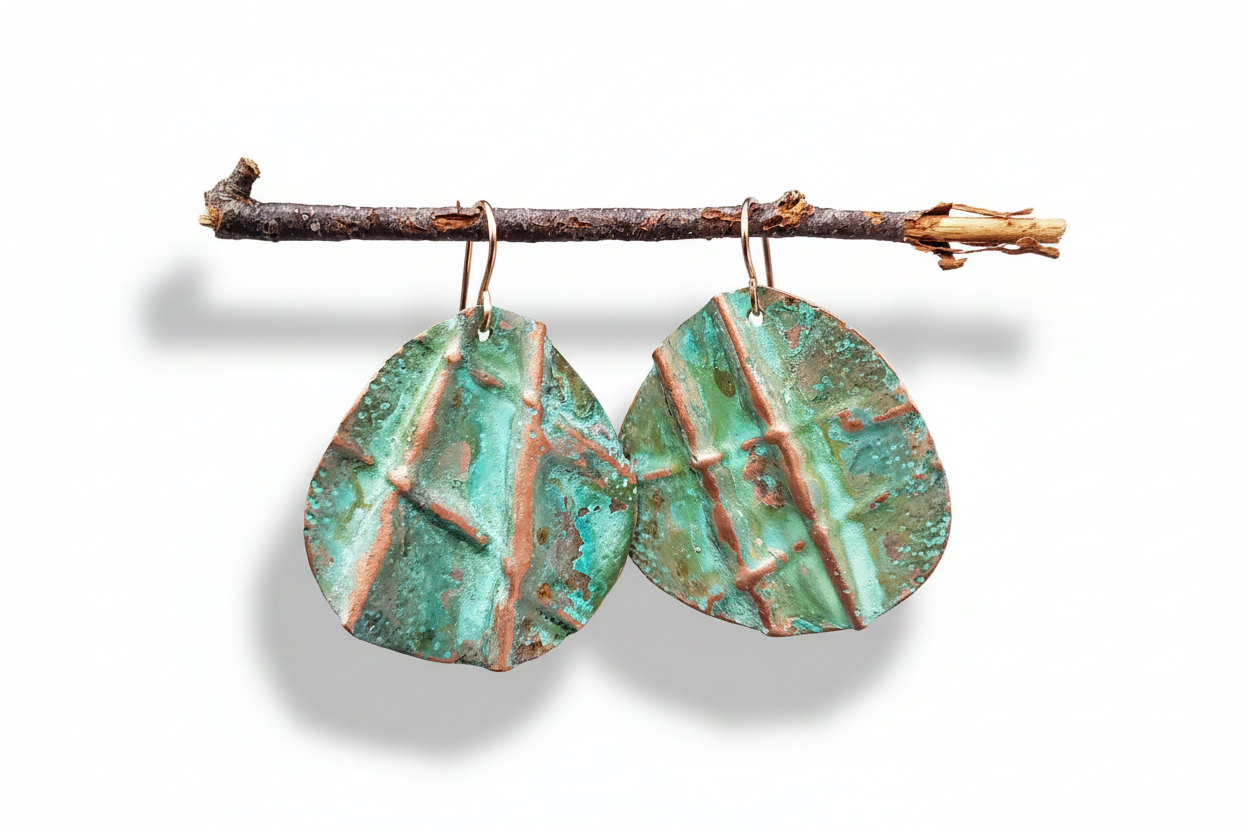 Ocean Treasure Patina Earrings | Copper