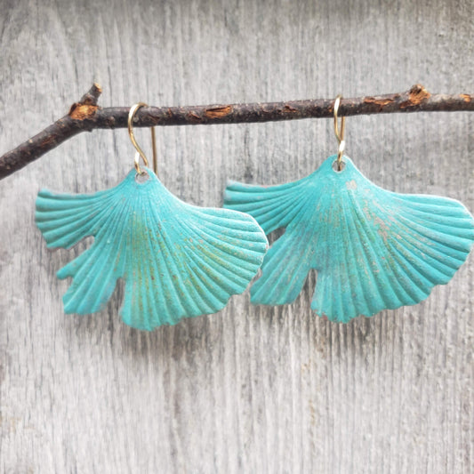 Ocean Treasure Green Patina Earring | Brass