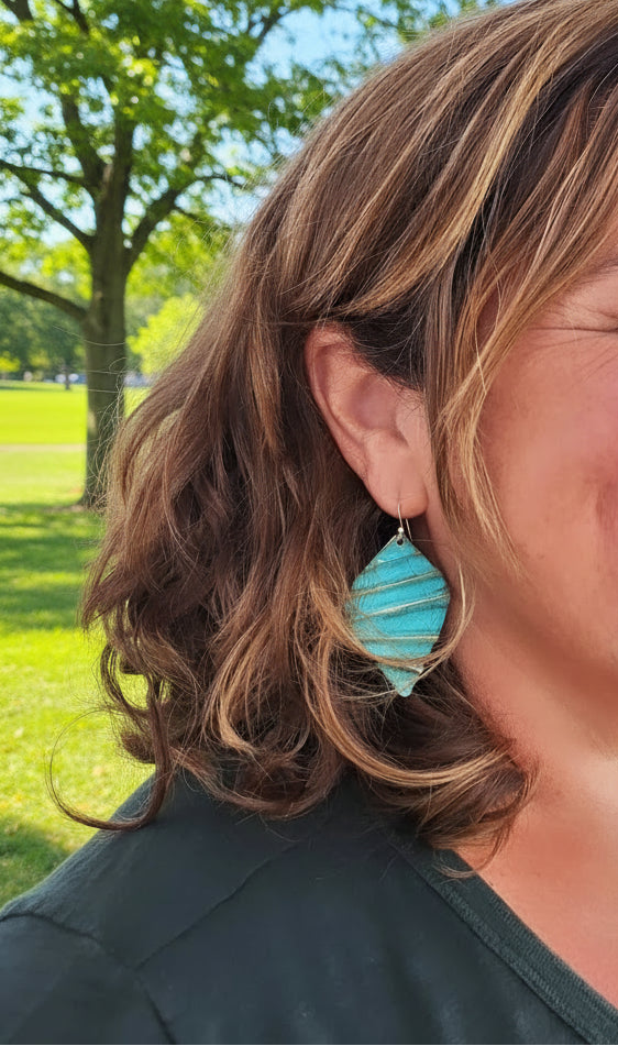 Ocean Treasure Green Patina Earring | Brass