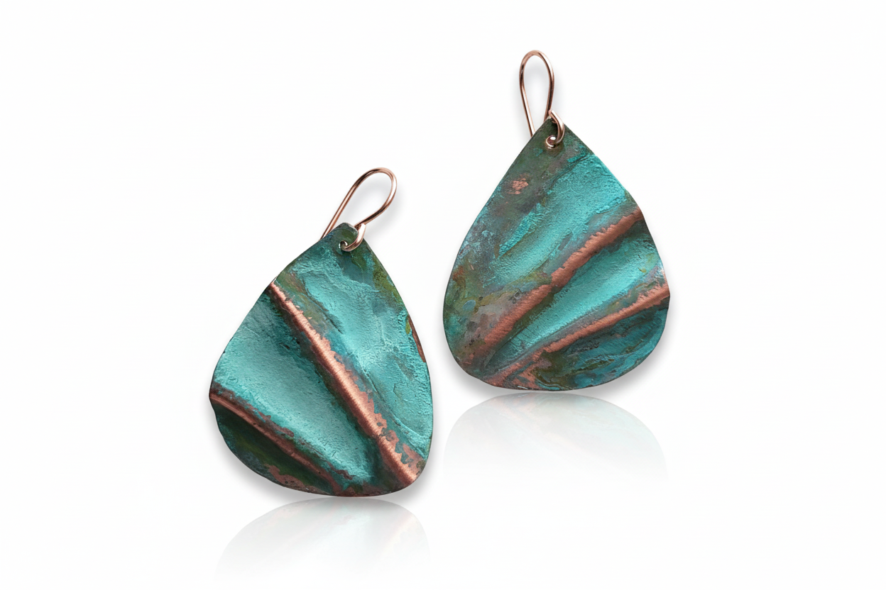 Ocean Treasure Patina Earrings | Copper