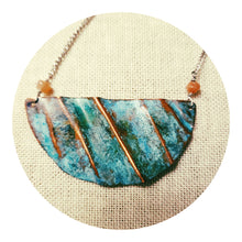 Load image into Gallery viewer, Antiqued copper whales tail necklace
