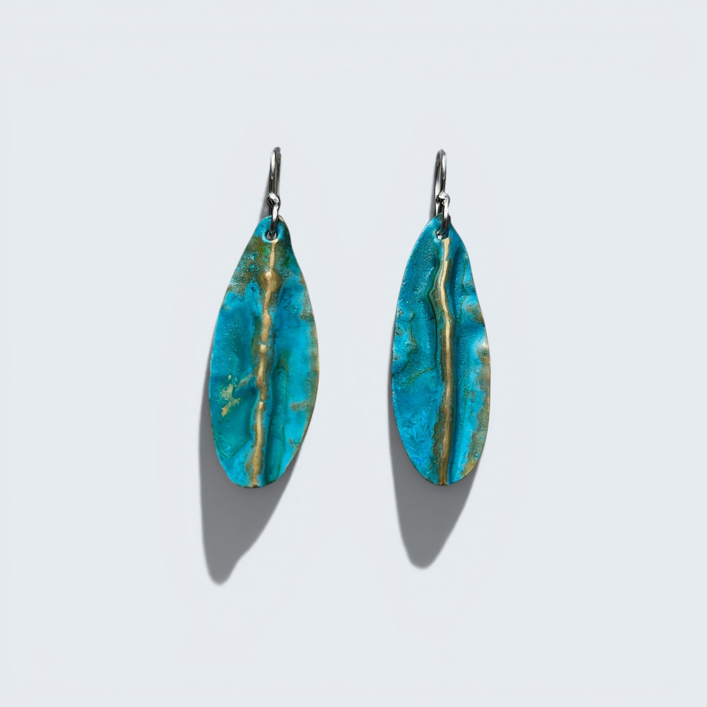 Ocean Treasure Patina Earrings | Brass