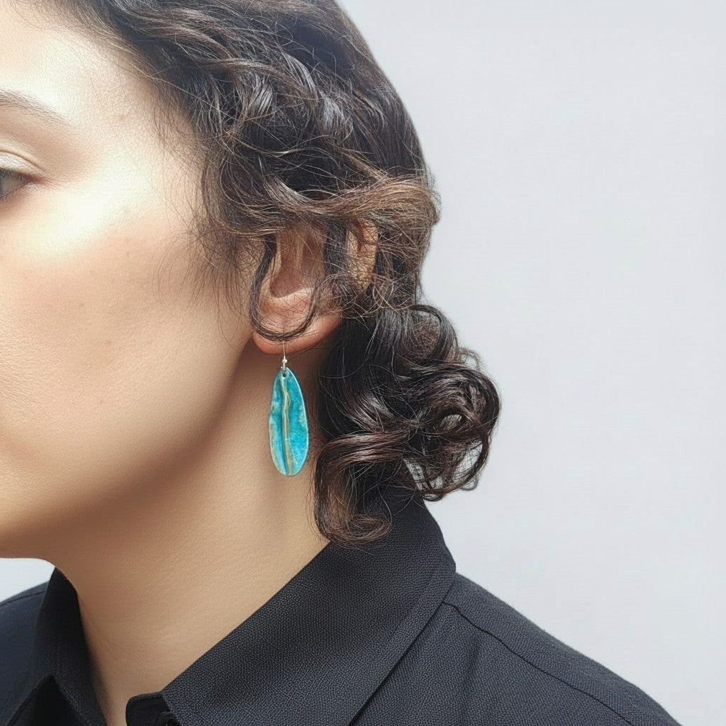 Ocean Treasure Patina Earrings | Brass