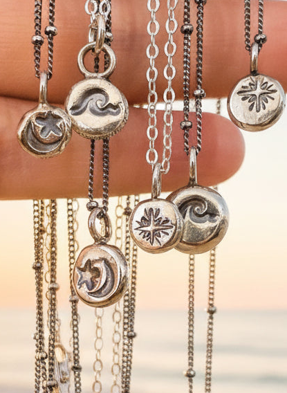 Salty Silver Pebble Pendant Necklace